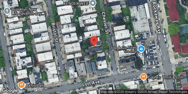 Aerial map of 540 CHESTER STREET, Brooklyn