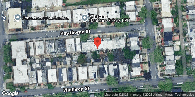 Aerial map of 676 HAWTHORNE STREET, Brooklyn