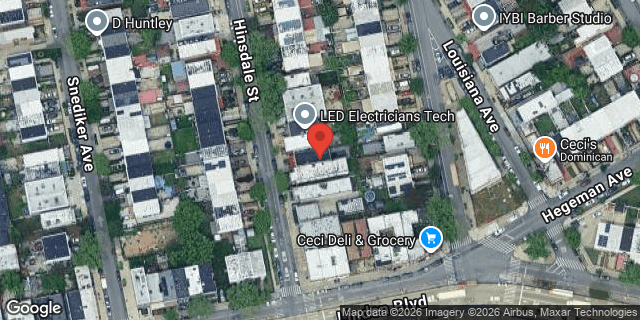 Aerial map of 667 HINSDALE STREET, Brooklyn