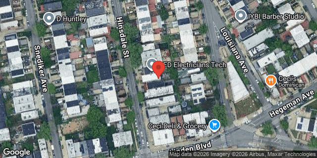 Aerial map of 665 HINSDALE STREET, Brooklyn