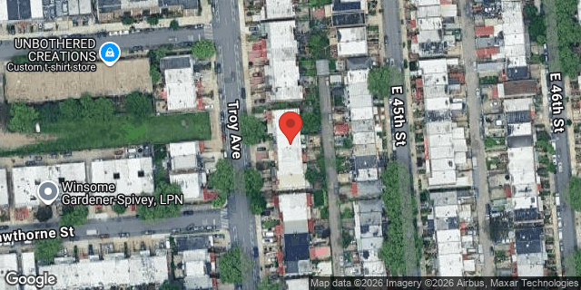 Aerial map of 593 TROY AVENUE, Brooklyn
