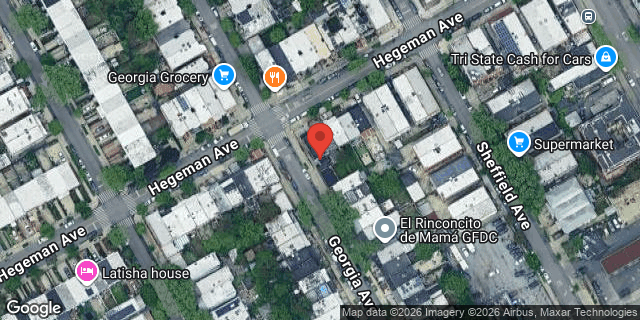 Aerial map of 492 HEGEMAN AVENUE, Brooklyn