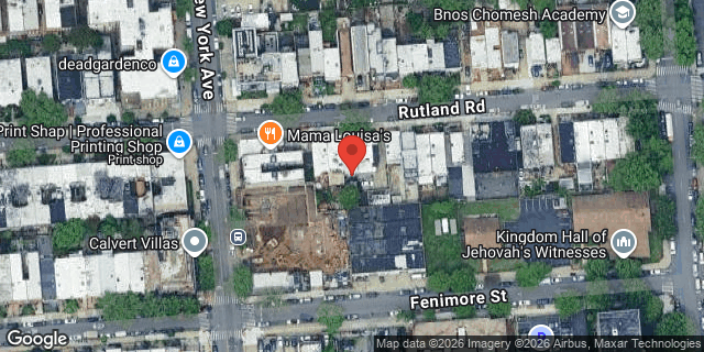 Aerial map of 412 RUTLAND ROAD, Brooklyn