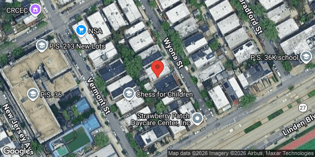 Aerial map of 752 WYONA STREET, Brooklyn