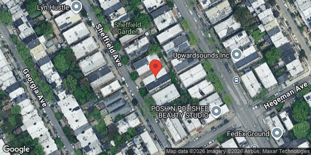 Aerial map of 689 SHEFFIELD AVENUE, Brooklyn