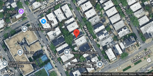Aerial map of 746 WYONA STREET, Brooklyn
