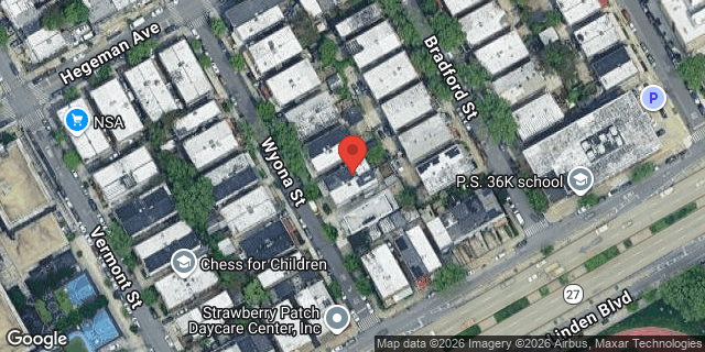 Aerial map of 751 WYONA STREET, Brooklyn