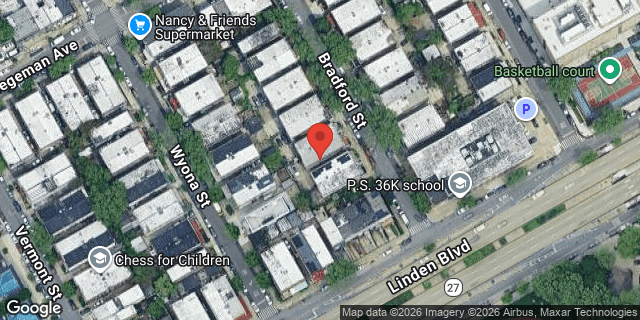 Aerial map of 754 BRADFORD STREET, Brooklyn