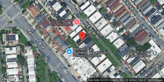Aerial map of 158 EAST 91 STREET, Brooklyn