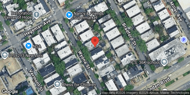 Aerial map of 743 WYONA STREET, Brooklyn