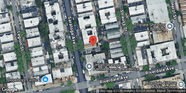 Aerial map of 823 SARATOGA AVENUE, Brooklyn