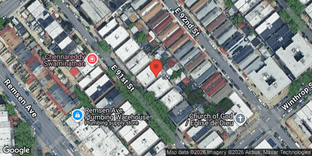 Aerial map of 165 EAST 91 STREET, Brooklyn