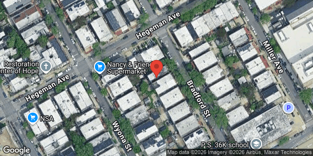 Aerial map of 730 BRADFORD STREET, Brooklyn