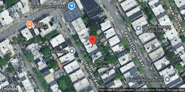 Aerial map of 663 SHEFFIELD AVENUE, Brooklyn