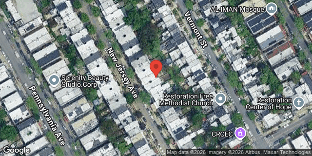 Aerial map of 743 NEW JERSEY AVENUE, Brooklyn