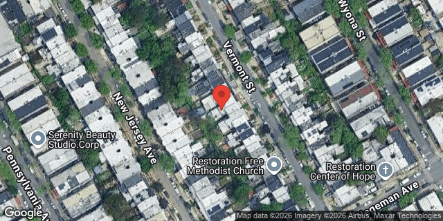 Aerial map of 734 VERMONT STREET, Brooklyn