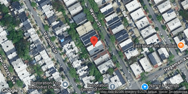 Aerial map of 690 WYONA STREET, Brooklyn