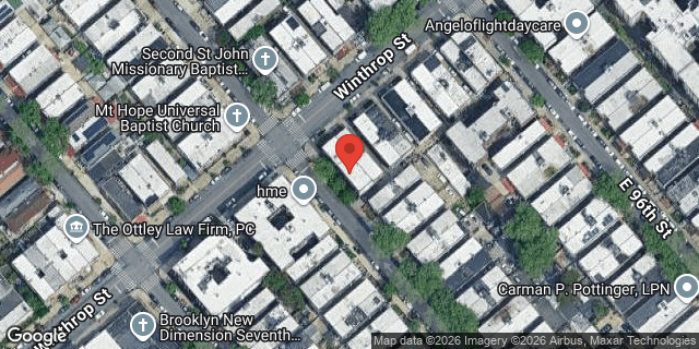 Aerial map of 1092 WINTHROP STREET, Brooklyn