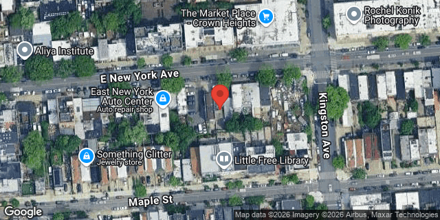Aerial map of 582 EAST NEW YORK AVENUE, Brooklyn