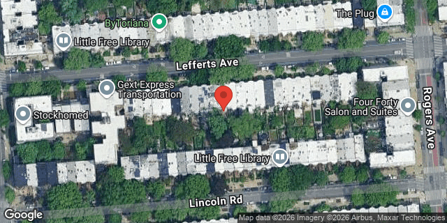Aerial map of 182 LEFFERTS AVENUE, Brooklyn