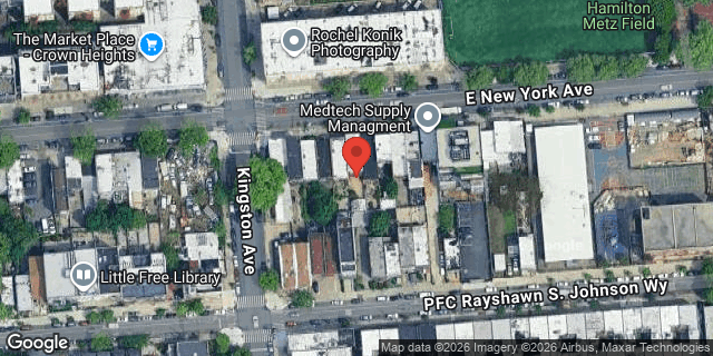 Aerial map of 618 EAST NEW YORK AVENUE, Brooklyn