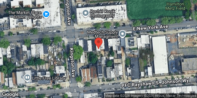 Aerial map of 616 EAST NEW YORK AVENUE, Brooklyn
