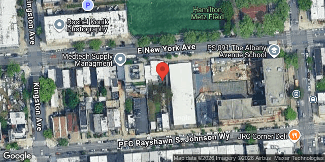 Aerial map of 644 EAST NEW YORK AVENUE, Brooklyn