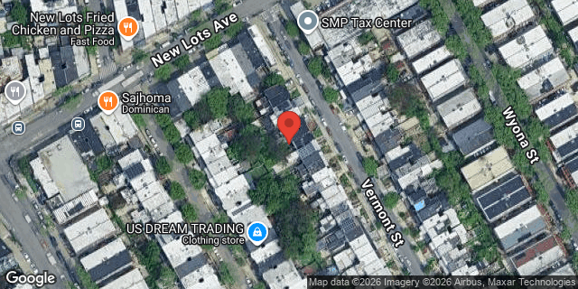 Aerial map of 704 VERMONT STREET, Brooklyn