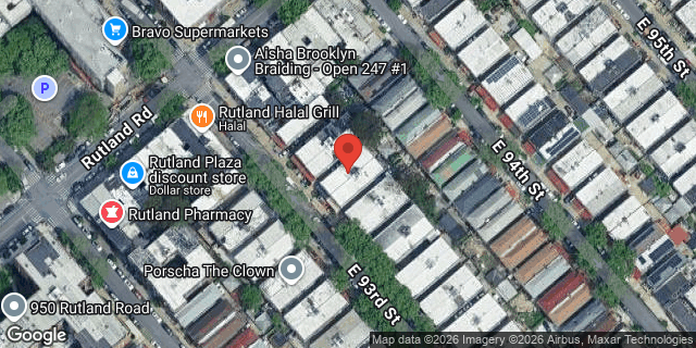 Aerial map of 129 EAST 93 STREET, Brooklyn