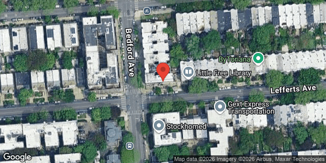 Aerial map of 133 LEFFERTS AVENUE, Brooklyn