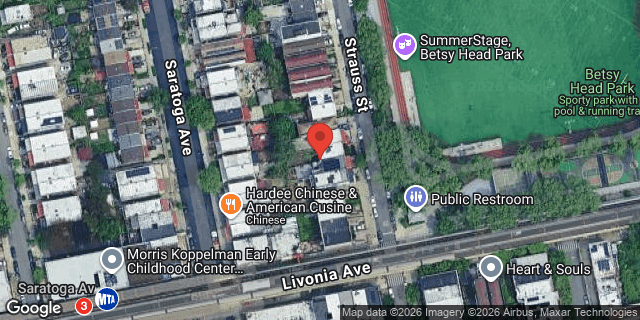 Aerial map of 2116 STRAUSS STREET, Brooklyn