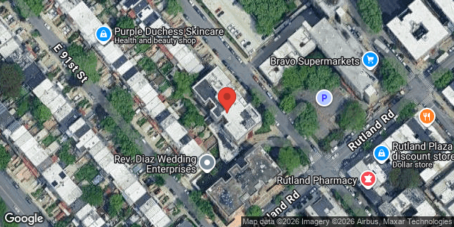 Aerial map of 100 EAST 92 STREET, Brooklyn