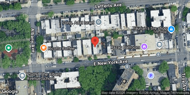 Aerial map of 719 EAST NEW YORK AVENUE, Brooklyn
