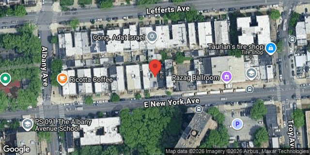 Aerial map of 723 EAST NEW YORK AVENUE, Brooklyn