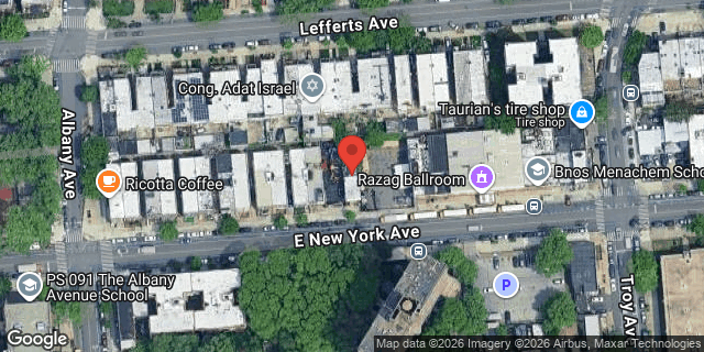 Aerial map of 729 EAST NEW YORK AVENUE, Brooklyn