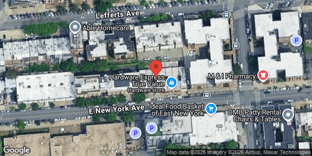 Aerial map of 825 EAST NEW YORK AVENUE, Brooklyn