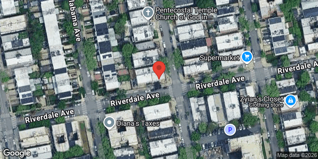 Aerial map of 551 RIVERDALE AVENUE, Brooklyn