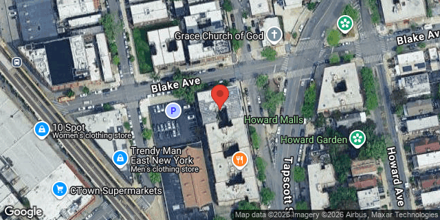 Aerial map of 152 TAPSCOTT STREET, Brooklyn