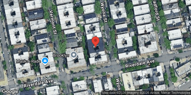 Aerial map of 594 WYONA STREET, Brooklyn