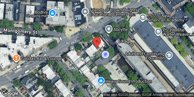 Aerial map of 1010 EAST NEW YORK AVENUE, Brooklyn