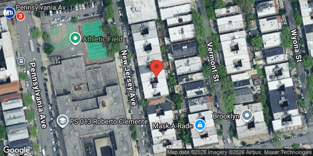 Aerial map of 615 NEW JERSEY AVENUE, Brooklyn