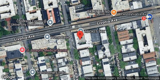 Aerial map of 580 LIVONIA AVENUE, Brooklyn