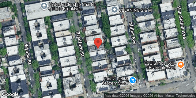 Aerial map of 585 BRADFORD STREET, Brooklyn