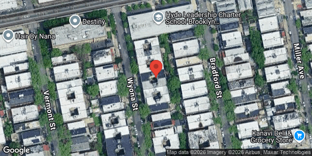 Aerial map of 569 WYONA STREET, Brooklyn