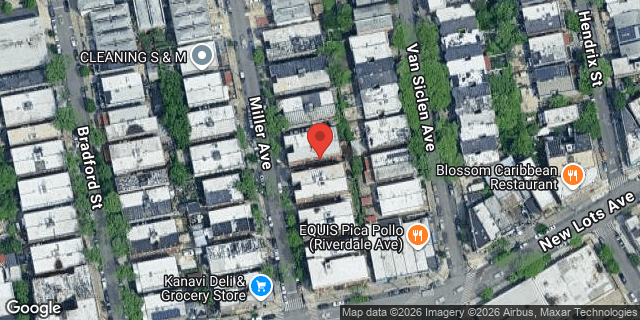 Aerial map of 653 MILLER AVENUE, Brooklyn