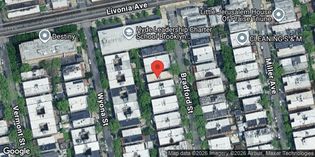 Aerial map of 574 BRADFORD STREET, Brooklyn