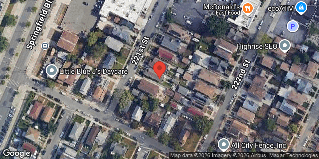 Aerial map of 144-25 221 STREET, Queens