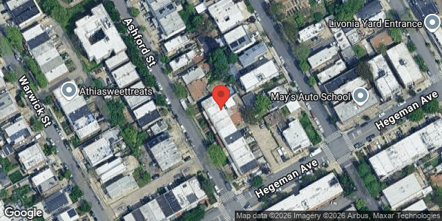 Aerial map of 711 ASHFORD STREET, Brooklyn