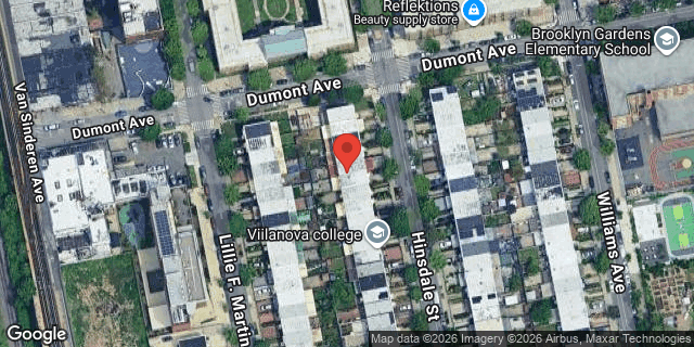 Aerial map of 398 HINSDALE STREET, Brooklyn