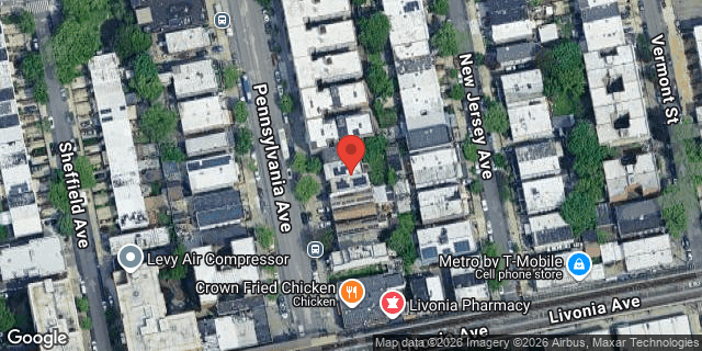 Aerial map of 485 PENNSYLVANIA AVENUE, Brooklyn